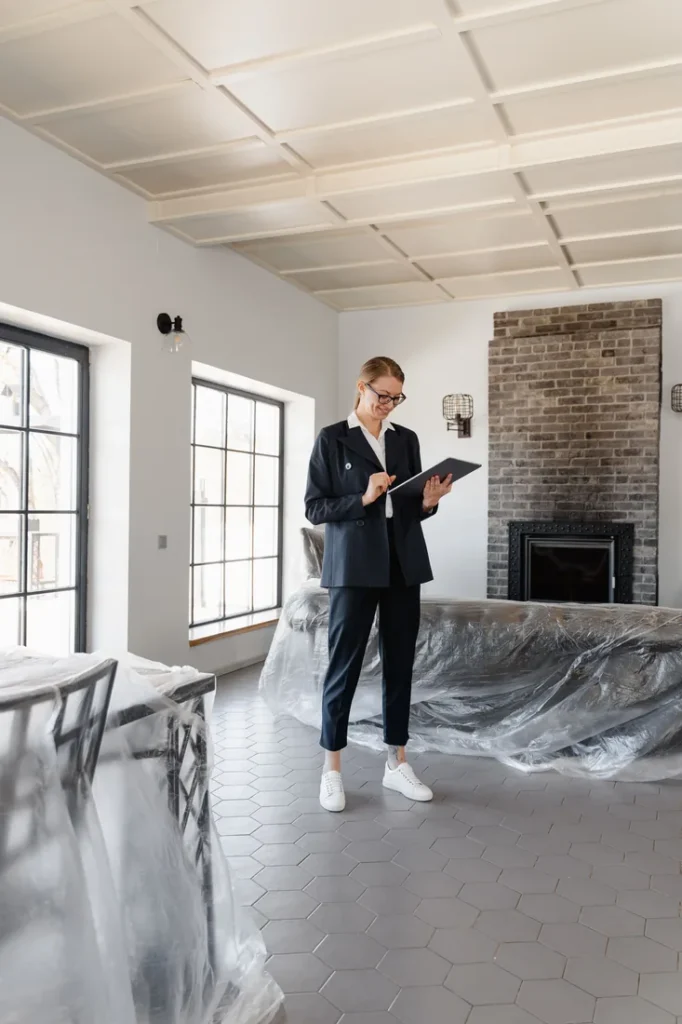 Property manager inspecting a vacant unit